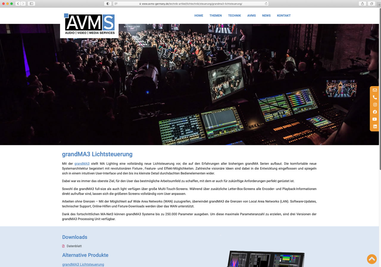 Webentwicklung für AVMS