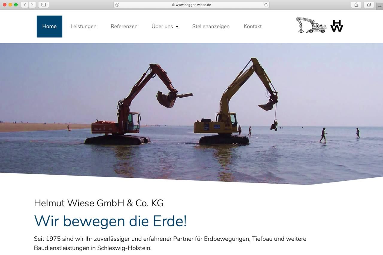 Webdesign mit WordPress: Bagger Wiese