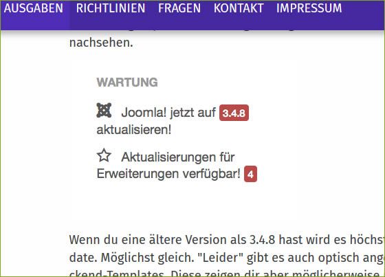 Joomla Sicherheitsupdates