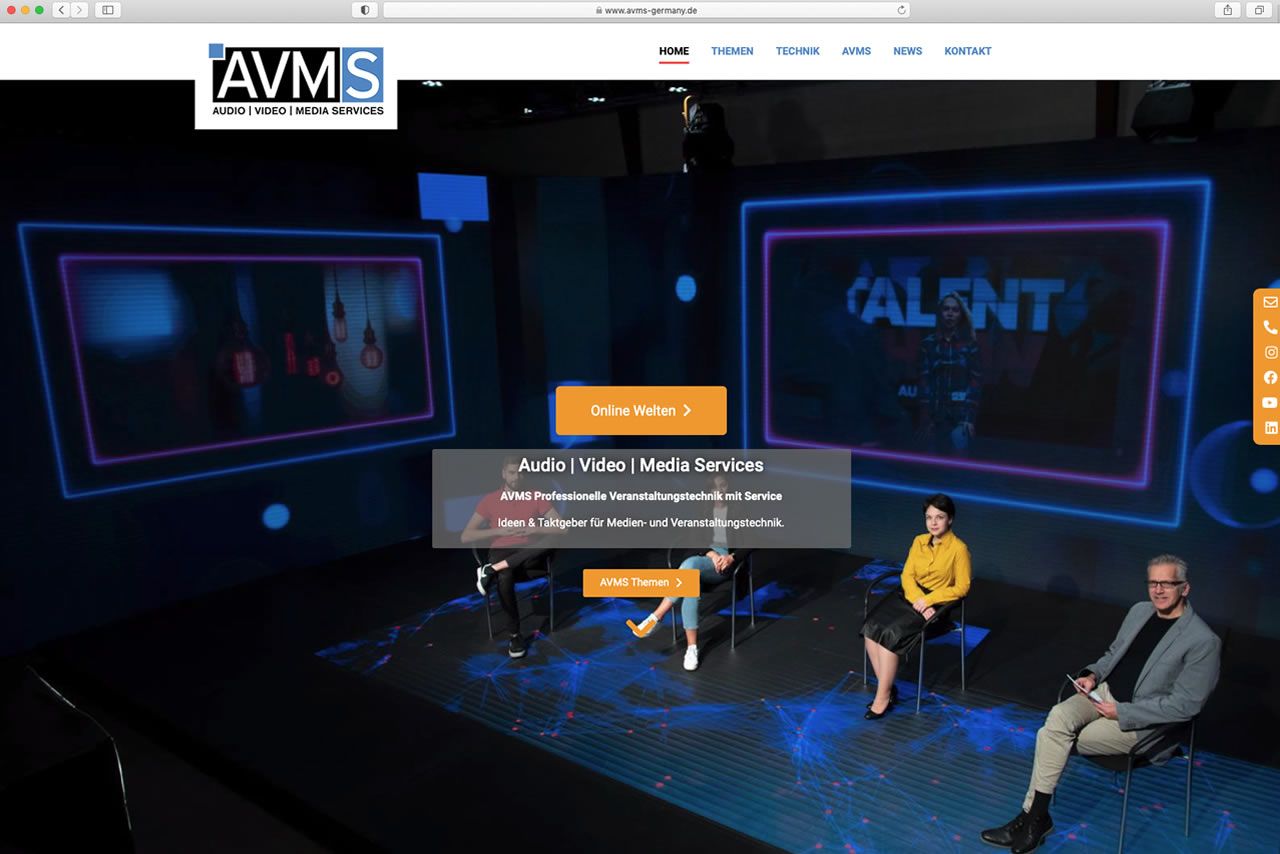 Webentwicklung für WordPress: AVMS - Frankfurt, Hannover, Zürich
