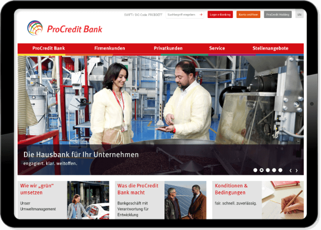 Webdevelopment ProCredit Bank