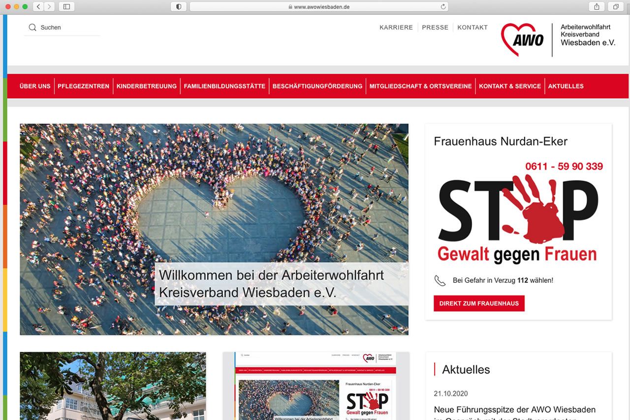 Webdesign mit Joomla! - Beispiel: AWO Kreisverband Wiesbaden