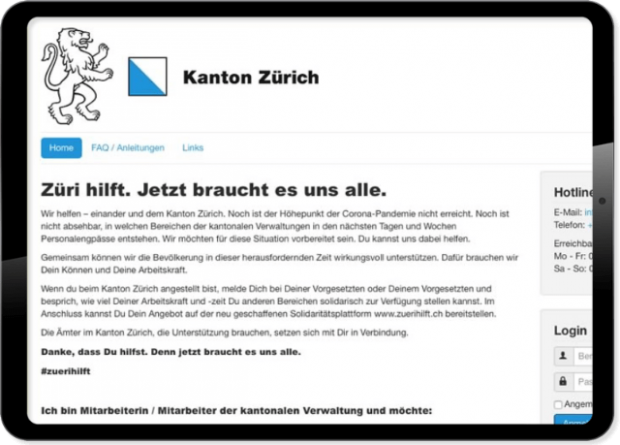 Webentwicklung Kanton Zuerich