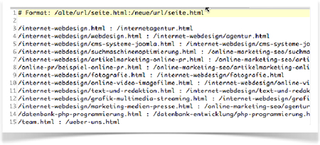 Joomla - Domainuleitungen über errorlist-Konfigurationsdatei