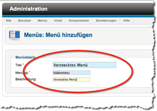 Verstecktes Menü in Joomla anlegen - SEO