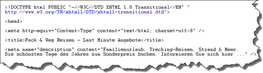 HTML-Quellcode SERP-Optimierung, SEO
