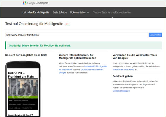 Google Mobile friendly: Test bestanden!