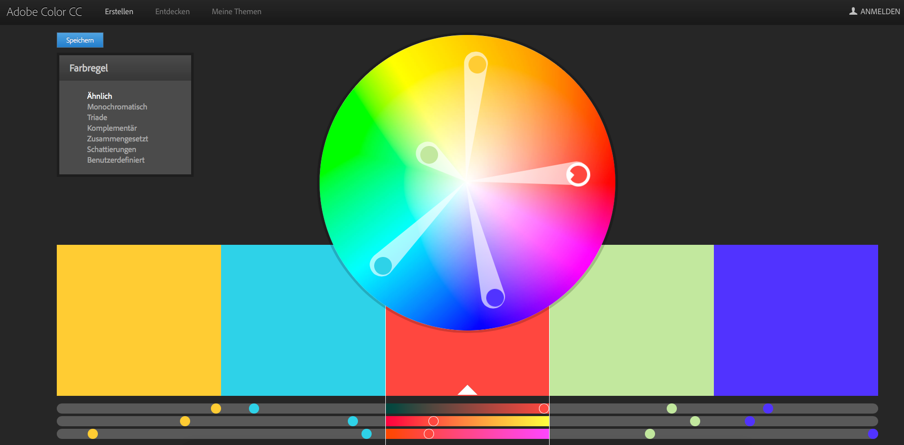 Farbrad Farbschemata - Adobe ColorCC