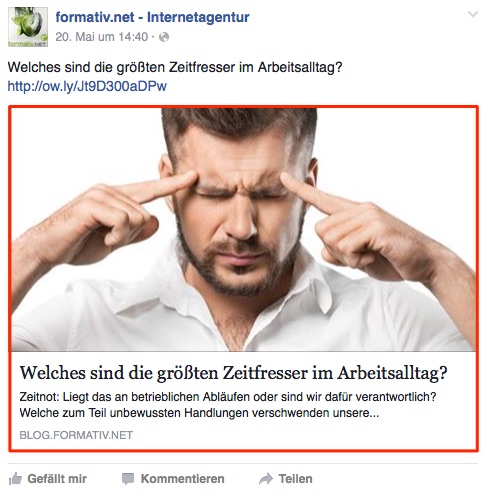 facebook: Linkposts direkt bearbeiten