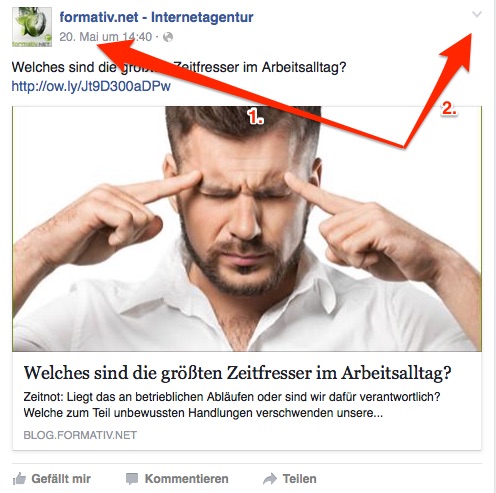 facebook - Linkposts nachträglich bearbeiten