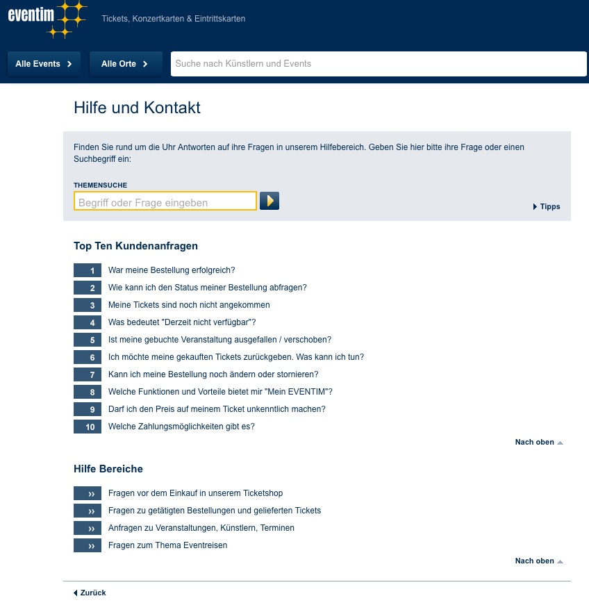 FAQ - Gestaltung: Beispiel Eventim
