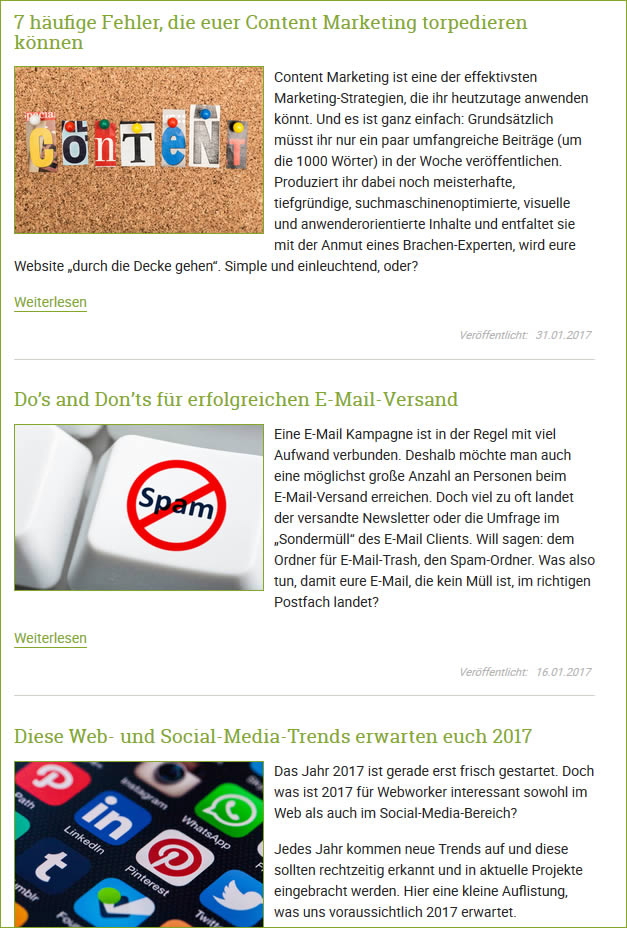 Blogdarstellung: Beispiel Blog der formativ.net Internetagentur