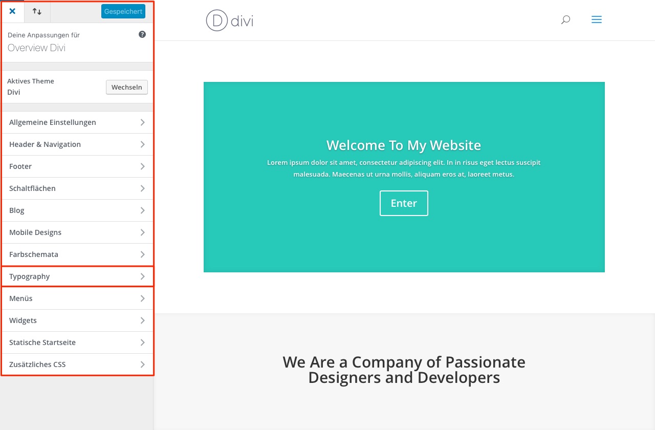 DIVI Customizer