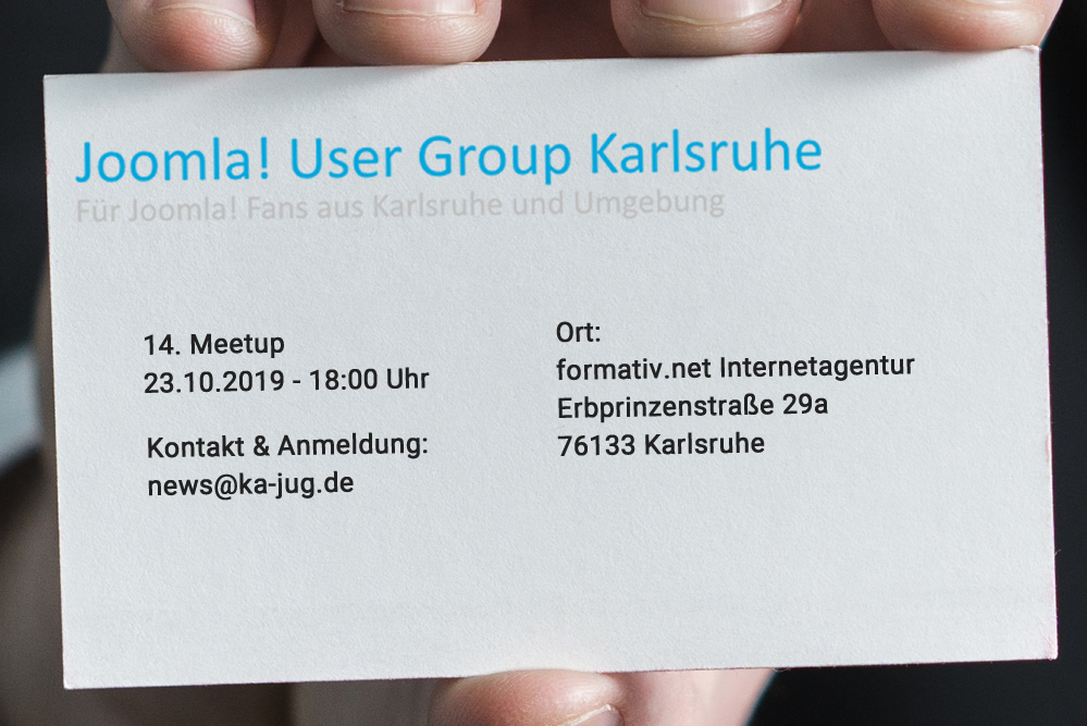 14. Meeting Joomla! User Group Karlsruhe - formativ.net Digitalagentur