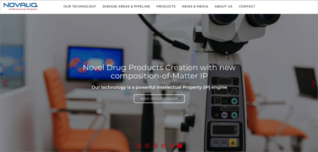 Webentwicklung für Website Novaliq
