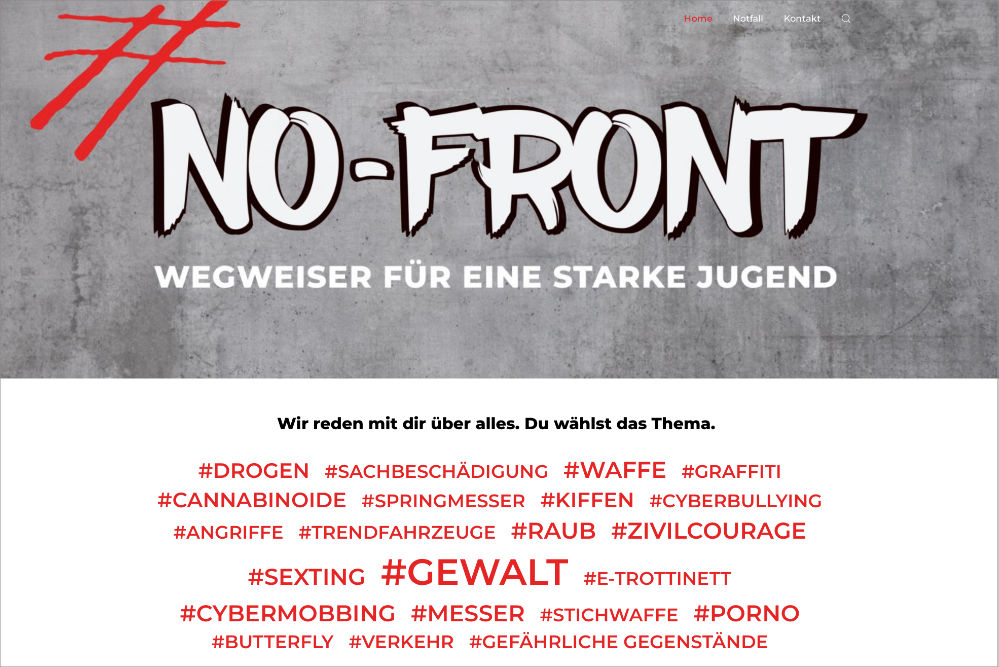 Webentwicklung und Design: No-Front Zürich