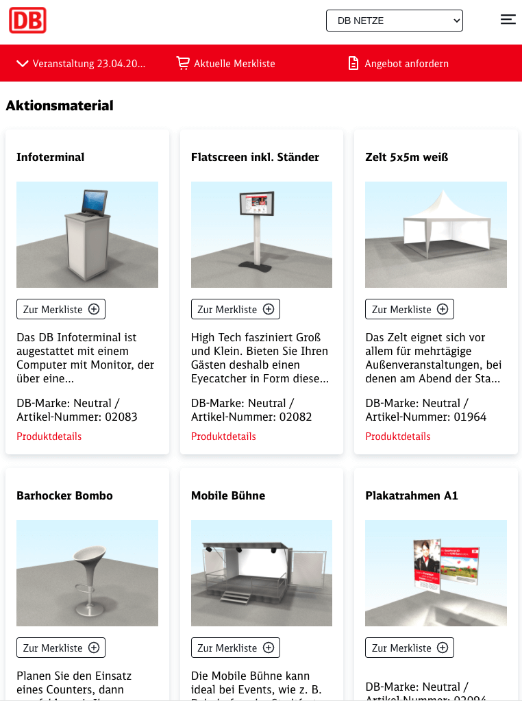 Programmierung Onlineshop - Deutsche Bahn - Mobile